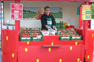 Darauf haben alle gewartet: In 40 „Erdbeerhäuschen“ gibt es jetzt täglich „Karls“ taufrische Früchte