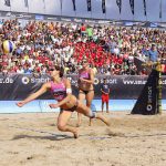 Beachvolleyball-Spielfeldaction