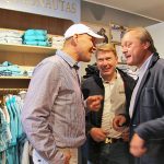 Gespräch im Shop mit Axel Schulz (links) und Mika Häkkinen (Mitte)