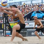 Böckermann, Flüggen beim Finale der Deutsche smart Beachvolleyball Meisterschaften (© HOCH ZWEI)