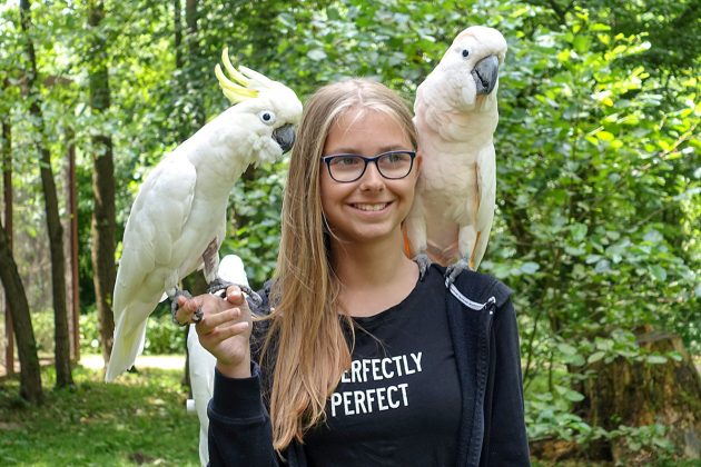 Kakadu-Shooting im Vogelpark: Hier konnten sich die jungen Besucher mit den gefiederten Stars fotografieren lassen.