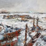 Tosende Wellen, Gischt und wildes Meer: Eindrucksvolles Gemälde von Gabriele Schau.