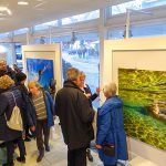 Staunend und bewundernd steht das Publikum vor Wim Westfields Werken in der Travemünder Galerie dieKUNSTWERKerin.