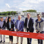 Feierliche Eröffnung der neuen Flaniermeile:: Kurdirektor Uwe Kirchhoff, Senatorin Pia Steinrücke, Stadtpräsident Klaus Puschaddel, Bürgermeister Jan Lindenau und Tourismuschef Christian Martin Lukas © LTM - Trave-Media