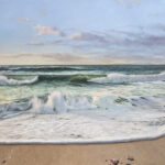 Faszinierende Meer-Studie eines Meisters des Realismus: „Sundowner“-140×200 - von Rolf Ohst