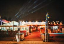 Gemütliche Winterwelt im Neujahrsgarten